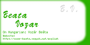 beata vozar business card